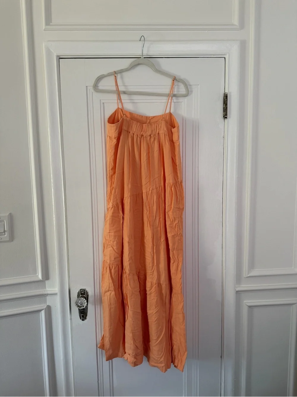 Abercrombie & Fitch Coral-Orange Spaghetti-Strap Maxi Dress
